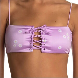 New Bound by Bondeye Like A Daisy Lilac Purple Bikini Swimsuit Top M